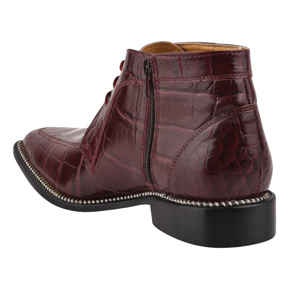 LIBERTYZENO Burgundy Genuine Leather Lace-Up Boots - Picture 5 of 9